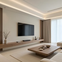 Mueble de TV Moderno de Madera Ecológica con Diseño Elegante para Hoteles y Salas de Estar, Almacena Medios/Decoración