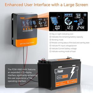 Powmr 60A 12/24/36/48V 0 lớp loạt các năng lượng mặt trời điều khiển 99% hiệu quả cao MPPT năng lượng mặt trời <span class=keywords><strong>charge</strong></span> <span class=keywords><strong>controller</strong></span> - Product Image 4