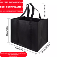 Bolsas de Compras Reutilizables Ecológicas Hechas a Medida, Bolsas de Compras Resistentes, Bolsas Grandes para Supermercado, Bolsas de Compras Negras No Tejidas