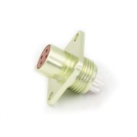 Conector Circular Ruso Impermeable Push-Pull PCB4TK de 4 Pines, Hembra, con Brida Recta y Copa de Soldadura