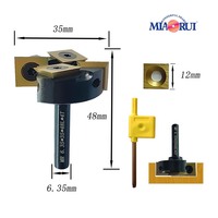 Miaorui 1/4*35 * 48L *(2 + 2)T T-Style Carbure Inserts Or Spirale Spoilboard Surfaçage Face Fraise Tête Bois Rabot