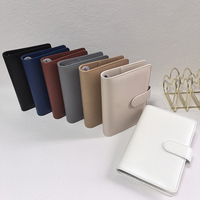 Carnet de notes personnalisé à couverture rigide en similicuir uni et personnalisé reliure à feuilles mobiles couverture de planificateur budgétaire A6 reliures à anneaux vente en gros