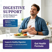 Gélules de magnésium premium 500 mg (magnésium élémentaire) avec mélange synergique de vitamine B6 et de zinc pour le système nerveux, l'équilibre de l'humeur et la densité osseuse