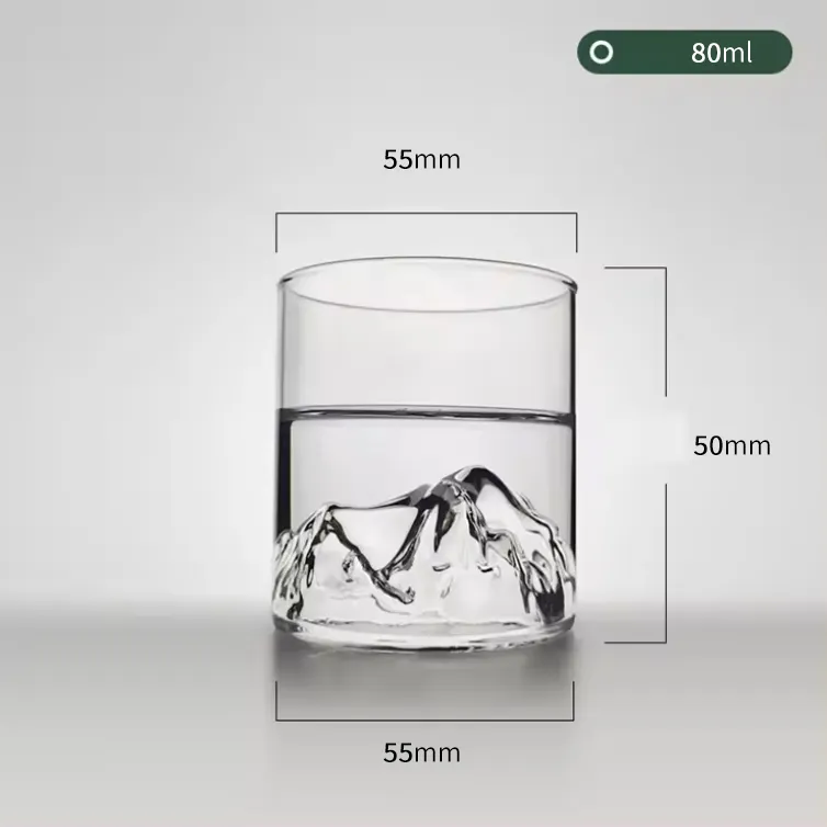 แก้วดื่มวิสกี้ใสทรงสูงแก้วบอโรซิลิเกตทรงสูงแก้วน้ำชาดีไซน์ใหม่