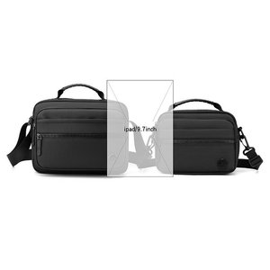 Sac bandoulière zippé pour sports de plein air, grande capacité, sac messager personnalisé, imperméable, décontracté, en PU/Nylon, sac à bandoulière tendance - Product Image 5