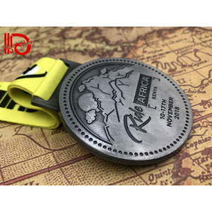 Custom Metal Medal Zinc Alloy Enamel Painted Commemorative Ride Africa Kenya 2018 Marathon Event <b>Trophy</b> - Product Image 3