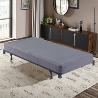Lit d'appoint pliable moderne en métal noir avec matelas en mousse, idéal pour appartement et ferme, montage facile