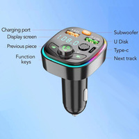 Q6 OLIVER Fitment Car FM Transmitter untuk USB untuk Pemutar MP3 Hands-free Lampu Ambient Pengisian Cepat PD Pengisi Daya USB 3.1A