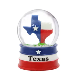 تخصيص رخيص الولايات المتحدة الأمريكية الراتنج كرة الماء المدينة السياحية نيويورك مدينة الهدايا ولاية تكساس كونيتيكت كرة الثلج 3.5 بوصة