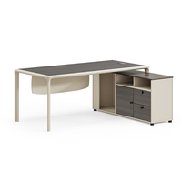 Bureau de direction en forme de L de haute qualité ODM/OEM, table de bureau contemporaine de luxe pour PDG et managers