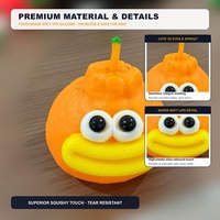 Mainan Remas Jeruk Lucu dengan Bagian Mulut yang Dapat Diganti, Mainan Squishy Pereda Stres untuk Anak-Anak