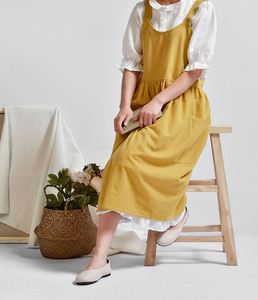Tablier publicitaire en coton et lin coréen pour la cuisine et la fleuristerie, vêtements de travail avec LOGO imprimé, vente en gros - Product Image 2