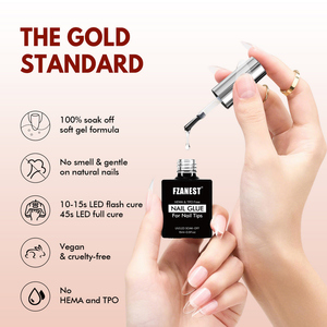 FZANEST Colle à ongles longue durée forte sans HEMA ni TPO, adhésif pour capsules Soft Gel X, 15ml, Gel UV de fixation, Logo personnalisé - Product Image 2