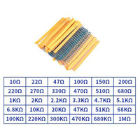 #66006 300 unids/set 30 tipos 1/4W resistencia 1% Paquete de resistencia de película metálica Kit surtido 1K 10K 100K 220ohm 1M Kits de módulos de sensor