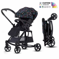 Poussette Bb Luxe Coches Para Bebes. Poussette à bascule bidirectionnelle avec grandes roues, pliage rapide à une main, poussette pour bébé