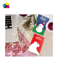 Barang Murah 30Pcs Kartu Hadiah Natal Warna Sesuai Pesanan 6.5x3.6 Dompet Penampung Uang Amplop 5 Desain Lucu untuk Liburan