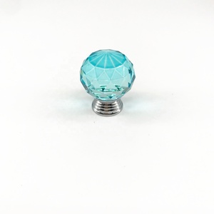 핸들 및 손잡이 중국 당겨 핸들 CX711 중국 판매 장식 하늘 파란색 크리스탈 캐비닛 도어 핸들 손잡이 저렴한 유리 손잡이 - Product Image 1