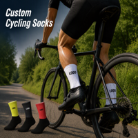 Chaussettes de cyclisme personnalisées antidérapantes avec grip en silicone sur toute la semelle, respirantes, élastiques et absorbant la transpiration pour vélo de route et VTT