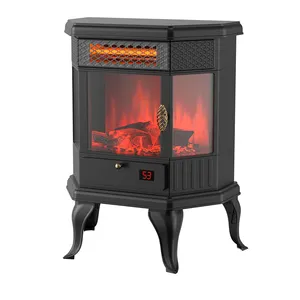 Child Safety Lock 3 Sides Air Heating Portable Free Standing Room Electric Heater Space Stove Fire Place Fireplace with Legs