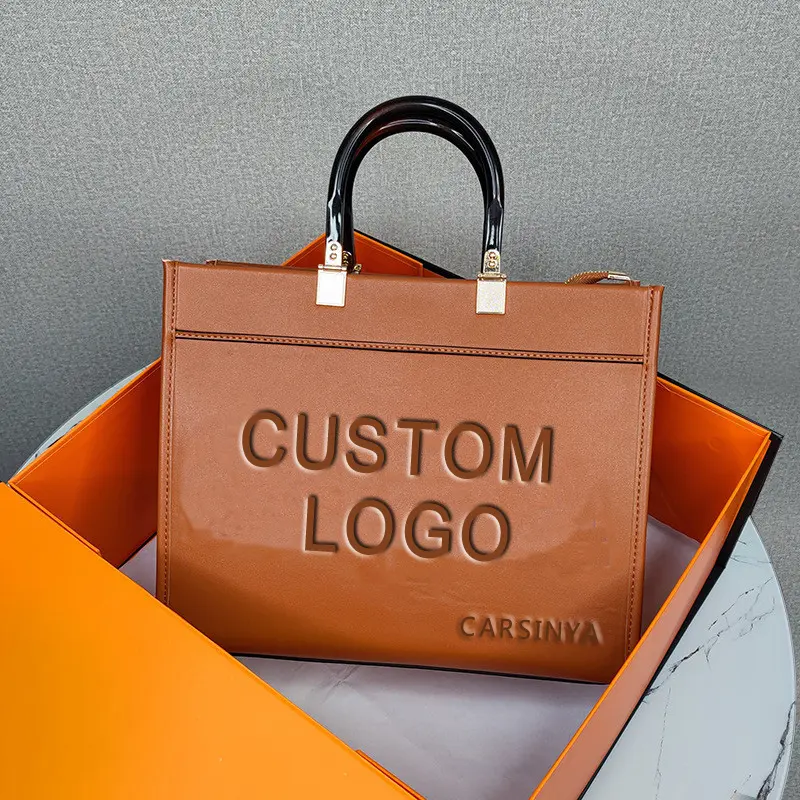 New Fashion Custom private label Women hand bags Famous brand Ladies Bag PU Leather work Tote bags for women
