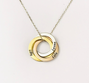 2021 New Arrivals Personalised Interlocking Circles <strong>Necklace</strong> <strong>Russian</strong> Wedding <strong>Ring</strong> <strong>Necklace</strong> Triple <strong>Ring</strong> <strong>Necklace</strong> - Product Image 1