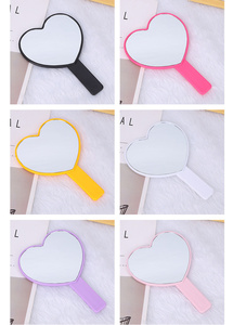 Miroir cosmétique de voyage en plastique avec logo personnalisé poignée marque privée miroir de maquillage de beauté portable mignon en forme de coeur - Product Image 6