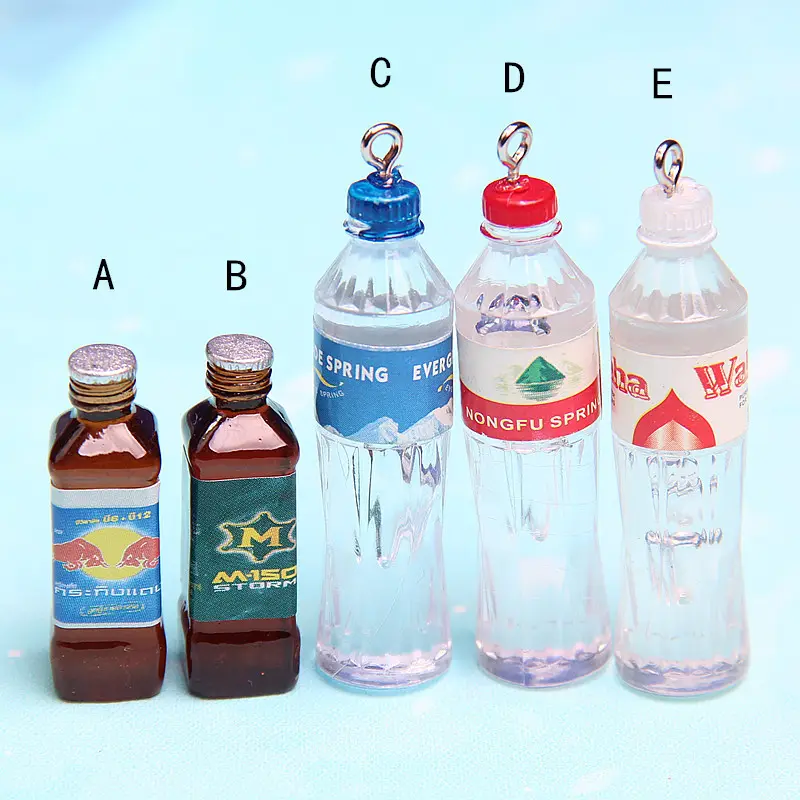 משלוח חינם סימולציה מינרלים מים בקבוקים לשתות בקבוק קסמי שרף קישוט חמוד תכשיטי קישוט Kawaii שרף מלאכות