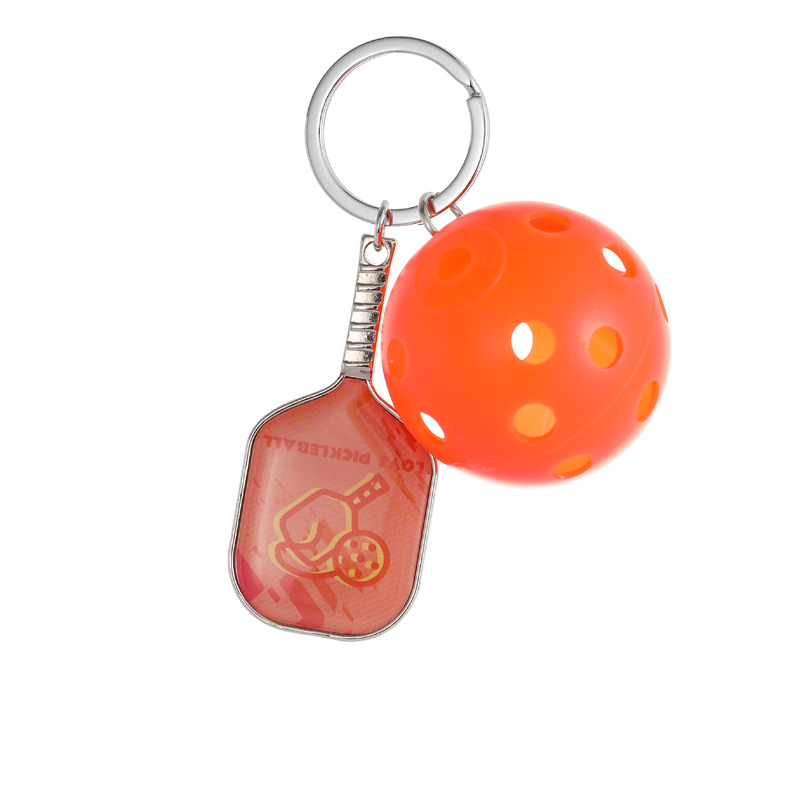 Manufacturer Wholesales Metal Sport Keyring Mini Pickleball Racket Zinc Alloy Keychain