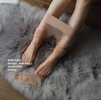 Collants en nylon soyeux légers et respirants, sans couture, en forme de U, avec entrejambe en forme de trésor, fins, sexy, transparents aux orteils, en forme de pied