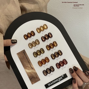 Set de Esmalte en Gel Suuseegel de 10 <span class=keywords><strong>Colores</strong></span>, Material Líquido Blanqueador con Perlas de Vidrio y Efecto Ojo de Gato, Gel UV para Salón de Uñas - Product Image 6