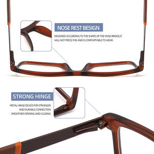 TR90 kacamata bingkai kaki logam persegi lensa kacamata untuk pria desain merek Musim Semi engsel nyaman bantalan hidung kacamata UV400 - Product Image 5