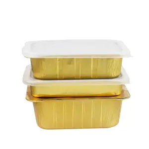 金色铝箔锅蒸锅和烤箱自助餐托盘食品容器用于餐饮烘焙