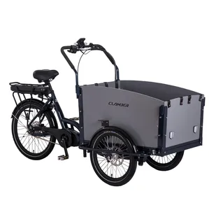 Ce Holland Bakfiets家庭电动成人3轮自行车购物用自行车