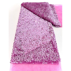 Đẹp Polyester phi đính cườm ren vải với quy mô nặng lưới & thêu Sequins cho váy cưới - Product Image 1