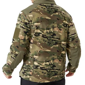 Warm Multi-Pockets Safari Tactical Anorak Coat Camouflage Polar Fleece Cargo Jacket
