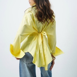 Blusa Elegante para Mujer, Diseño Personalizado OEM, Cuello con Cordones, Corte Holgado, Estilo Casual, Botones, Manga Larga - Product Image 2