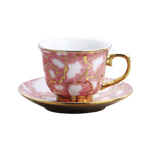 Tasse à Café et Soucoupe Céramique Style Arabe Bords Dorés Service à Café et Thé en Porcelaine Coffret Cadeau - Product Image 4