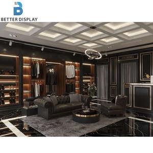 Vêtements d'affaires de luxe pour hommes Présentoirs muraux de vêtements en <span class=keywords><strong>bois</strong></span> pour le magasin Design d'intérieur <span class=keywords><strong>et</strong></span> présentoirs de magasin - Product Image 4