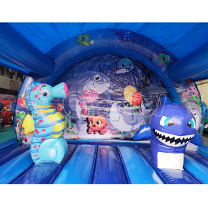 <span class=keywords><strong>Castillo</strong></span> Inflable Infantil con Temática del Mundo Marino, Color Azul, en Venta - Product Image 2