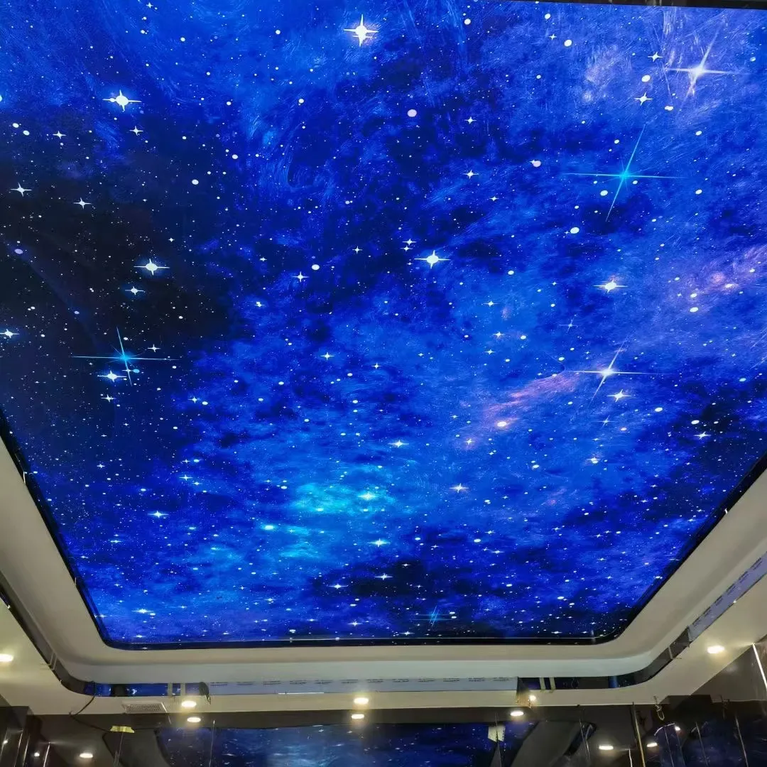 Shopping Mall Design White Translucent 4011 Pvc Stretch Ceiling Film