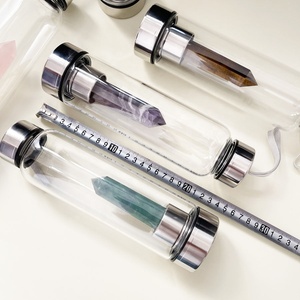 Toptan karışık manevi doğal şifa kristal taşlar noktası cam şişe gül kristal kule şişe - Product Image 5
