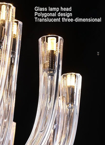 Candelabro de cristal de lujo moderno, luz de tubo de vidrio dúplex Simple grande, hogar, Hotel, sala de Estar, comedor, espacio de comedor de lujo - Product Image 3