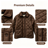 Manteau matelassé pour femme 2026 Automne Coupe-vent Logo Col montant Coutures contrastées Long Confortable Polyvalent