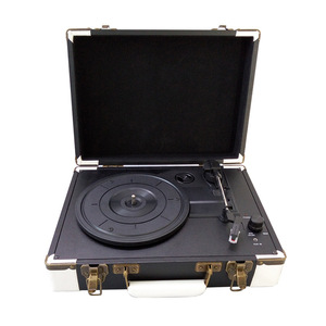 Tocadiscos portátil de 3 velocidades con carga USB y grabación por ordenador, color blanco, con auriculares y entrada auxiliar. - Product Image 4