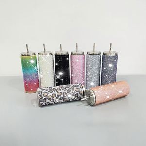 Gobelet à paillettes et strass de 20 oz – Le meilleur rapport qualité-prix – Cadeaux multicolores – Gobelets scintillants entièrement recouverts de strass - Product Image 3