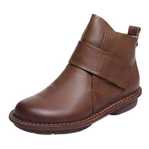 Botas de Mujer Estilo Étnico Retro de Otoño, de Piel Auténtica con Cordones, Suela Plana y Suave, Tipo Chukka - Product Image 5
