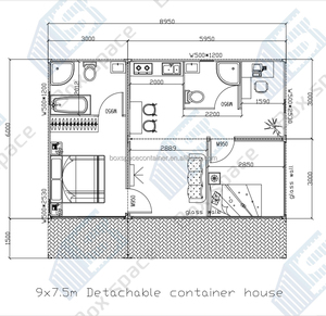 Thiết Kế Hiện Đại Di Động Di Động Nhà Tùy Chỉnh Bố Trí Gõ Xuống Nhà Với Phòng Tắm Và Nhà Bếp Làm Từ Thép - Product Image 3