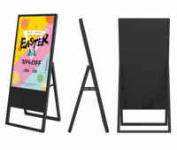 43 pouces Portable poster Floor Standing digital signage Ultra-slim LCD Mobile advertising wifi Android affichages Battery kiosk