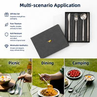 Ensemble de couverts en titane pur, coffret cadeau de vaisselle occidentale pour la maison, le restaurant, le camping