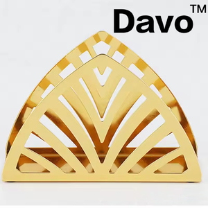 Serviettenhalter aus Edelstahl 304, vertikal, dreieckig, für Outdoor-Partys und Picknicks, goldfarben - Product Image 3